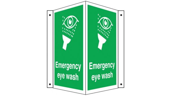 Emergency Eye Wash Projecting Notice 300x220x170mm