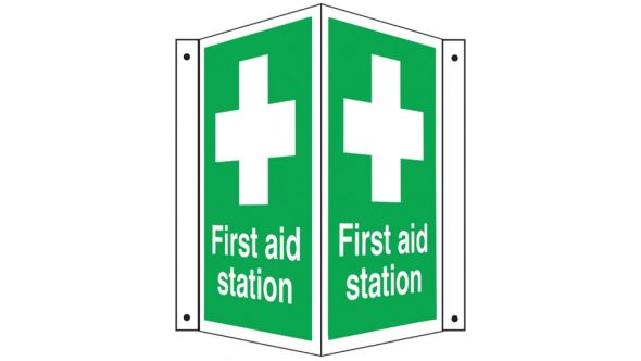 First Aid Station Projecting Sign