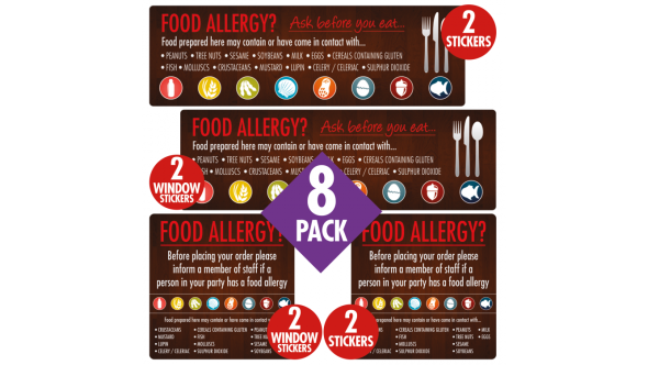 Food Allergy Awareness Pack 8 Signs - FAN005