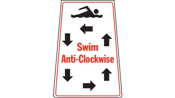 Swim Anti-clockwise floor stand.  620x300mm