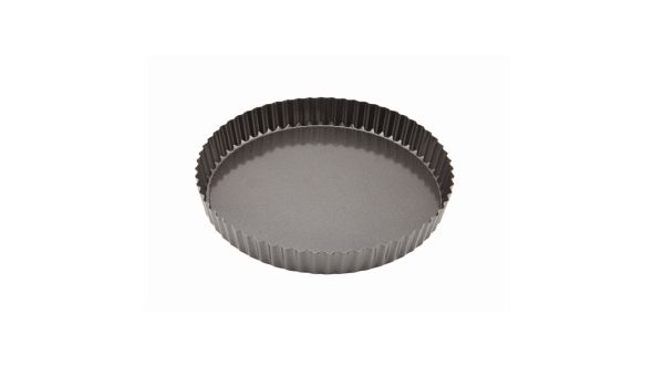 Carbon Steel Non-Stick Fluted Quiche Tin 25cm - Genware