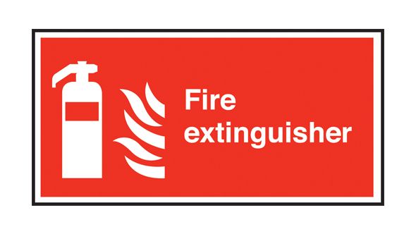 Fire Extinguisher Text & symbol Sign 100x200mm