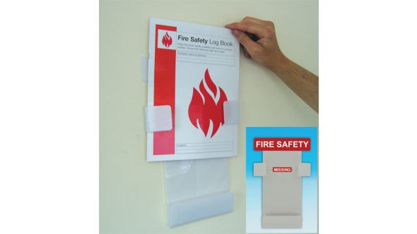 Fire safety log book holder.