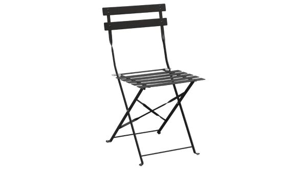 Bolero Pavement Style Steel Chairs Black (Pack of 2)  GH553