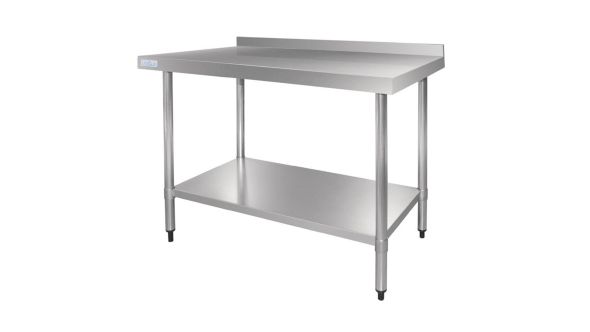 Vogue Stainless Steel Table with Upstand 600mm - GJ505 - 600(W) x 700(D) x 900(H)mm