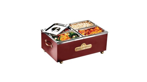 King Edward BM2V/CLA - Wet or Dry 1/1 GN Traditional Bain Marie - Claret