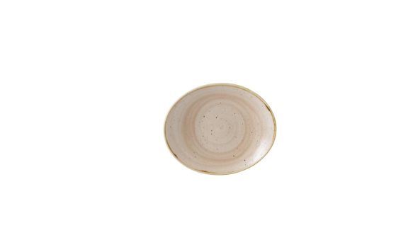 Churchill Stonecast Oval Coupe Plate Nutmeg Cream 160(W) x 197(D)mm - GR946 - pk 12