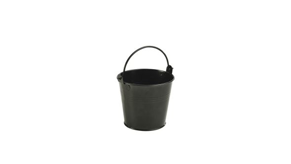 Galvanised Steel Serving Bucket 10cm Ø Black - Genware