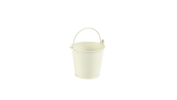 Galvanised Steel Serving Bucket 10cm Ø White - Genware