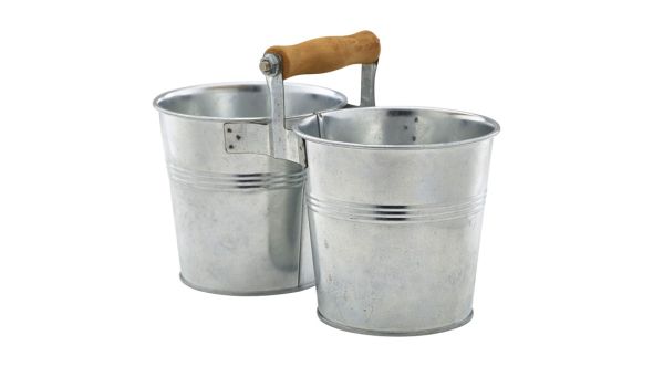 Galvanised Steel Combi Serving Buckets 12cm Ø - Genware