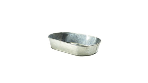 Galvanised Steel Serving Platter 24X15cm - Genware