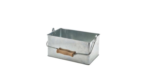 Galvanised Steel Rectangular Table Caddy 24.5x15.5x12.5cm - Genware