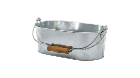 Galvanised Steel Oval Table Caddy 28x15.5x10cm - Genware