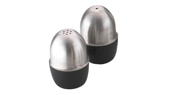 Acorn  Condiment Set (Large) Salt & Pepper - Black and Stainless Steel