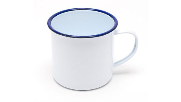 Enamel Mug Blue & White 9cm Diameter