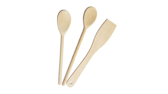 Wooden Utensil Set - Spatula + 2 Spoons