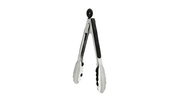 Tongs S/S Black Handle 23cm / 9"