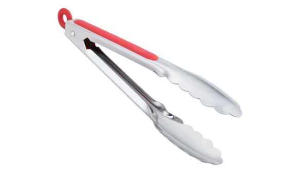 Tongs S/S Red Handle 23cm / 9"