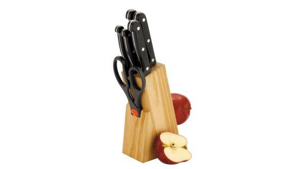 Wooden Knife Block 6 Pc