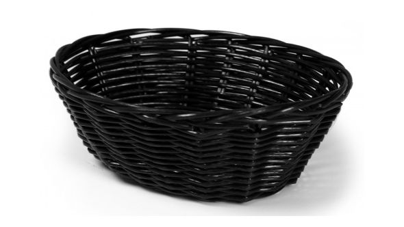 Rattan Basket Round 21cm / 8½" Black