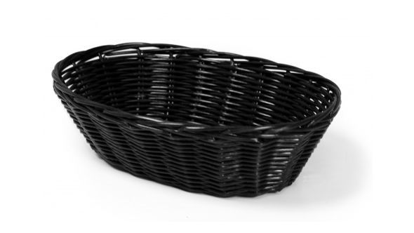 Rattan Basket Oval 18cm / 7" Black