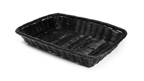 Rattan Basket Rect 23x15cm / 9"x6" Black