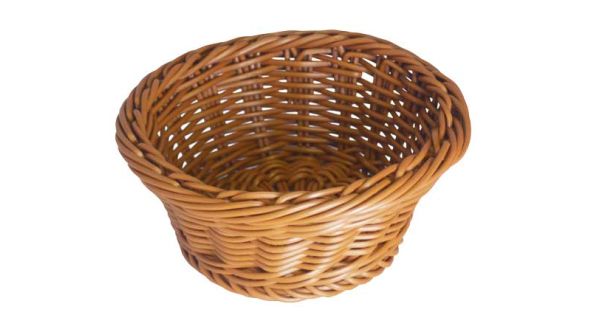 Rattan Basket Round 19X8cm Dark Brown