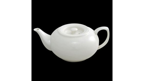 5 to 6 Cup White Ball Teapot Porcelain Stackable 950ml / 33oz - Orion C88138