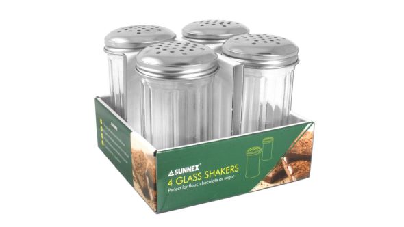 Large Glass Shakers 4 Pack