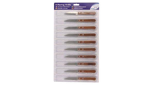 Paring Knife Wood Handled 3" Pack of10