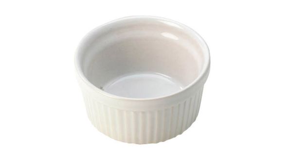 White Souffle Dish Ceramic 15 x 6.5cm / 0.75 Ltr