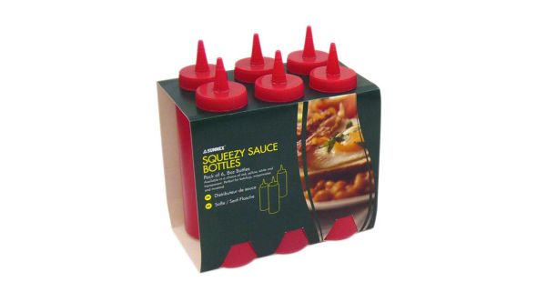 Sauce Bottle Red 8oz Pack 6