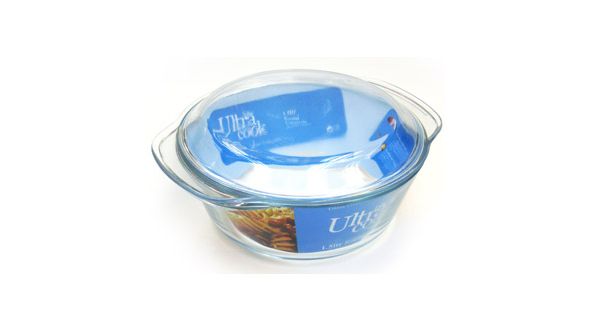 Ultracook Round Glass Casserole Dish With Lid 2 Ltr