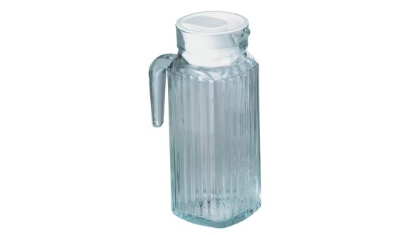 Pk 6 Glass Ribbed Jug & Lid 1.2 Ltr/2.5pt