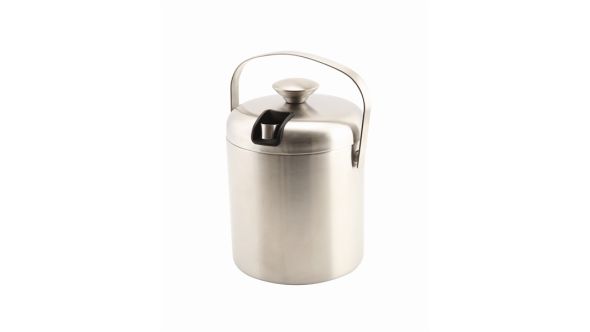 Genware Insulated Stainless Steel Ice Bucket&Tong 1.2L