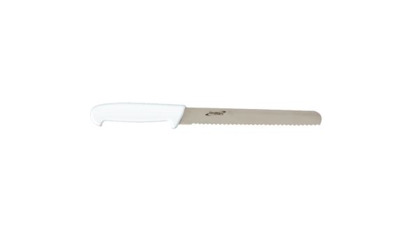 Genware 12'' Slicing Knife White (Serrated)