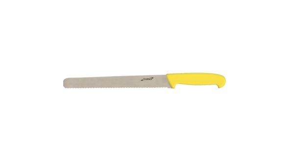 Genware 12'' Slicing Knife Yellow (Serrated)