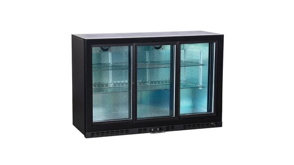 Koldbox KBC3SL Triple Sliding Door Bar Bottle Cooler 320L - Black