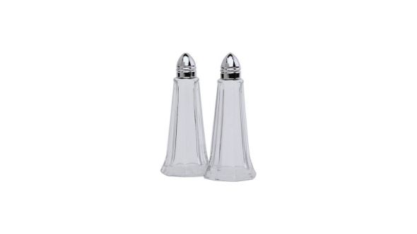 Glass Lighthouse Pepper Shaker Silver Top - Genware