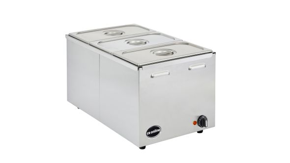 Ceonline OLGBM3 - Electric Bain Marie - Wet & Dry Heat Full Size - Extra Deep 150mm Capacity