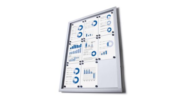 12 x A4 Economy Wall Mounted Lockable Dry Wipe Notice Board.