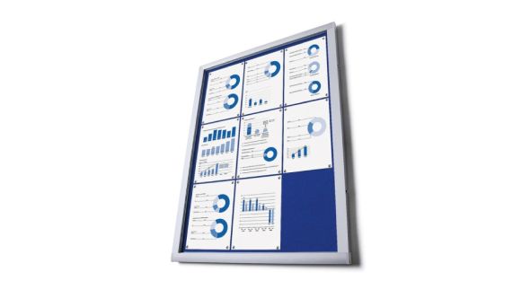 6 x A4 Economy Wall Mounted Lockable Felt Notice Board. (State felt colour)