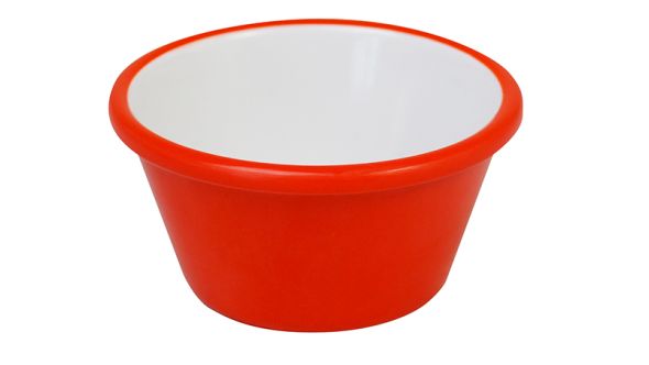 Melamine Ramekin Red & White Plain 2oz/59ml - pk 12