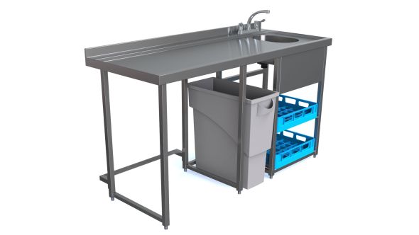 Parry MB-GS5 Modular Bar Glass Wash Station 1600mm Wide