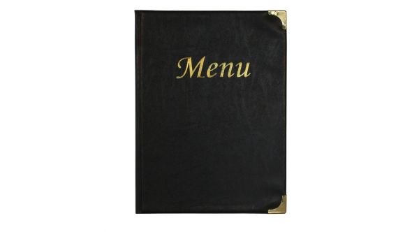 A4 Menu Holder Black 8 Pages - Genware