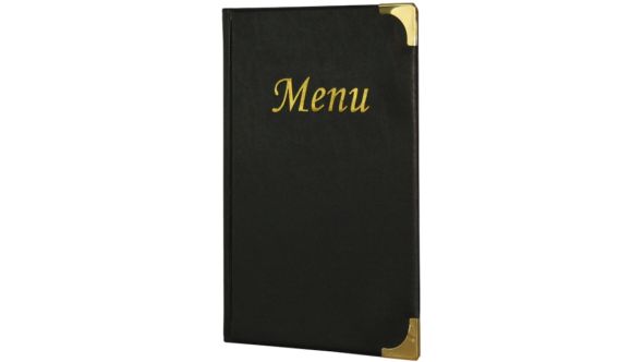 A5 Menu Holder Black 8 Pages - Genware