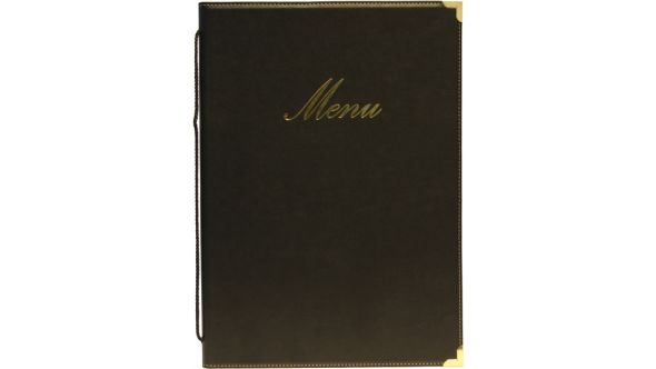 Classic A4 Menu Holder Black 4 Pages - Genware