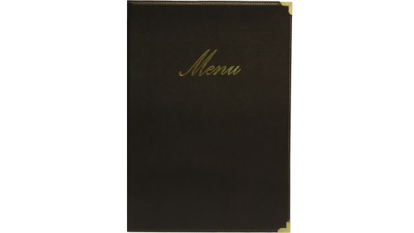 Classic A5 Menu Holder Black 4 Pages - Genware