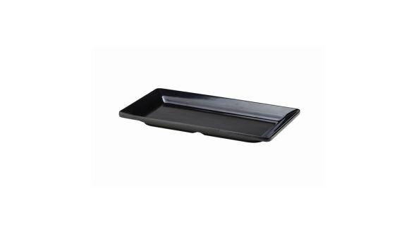 Black Melamine Platter GN 1/3 Size 32X17.5cm - Genware