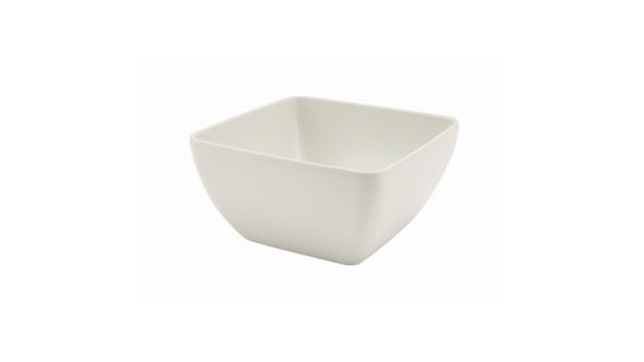 White Melamine Curved Square Bowl 12.5cm - Genware